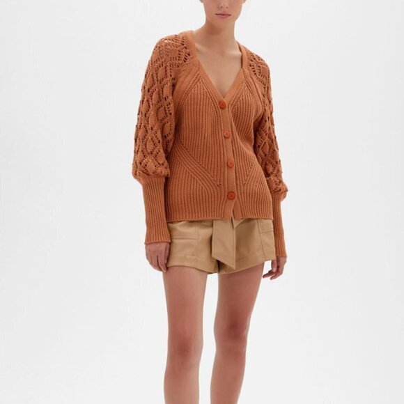 Jonathan Simkhai Adeline Cardigan Cashew Size XS - Picture 4 of 12